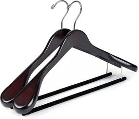 img 4 attached to Quality Luxury Curved Hangers Mahogany