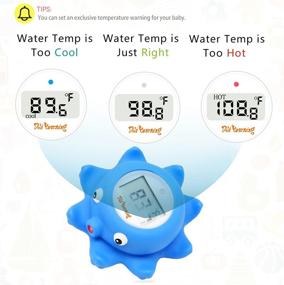 img 2 attached to 🐙 Doli Yearning Digital Baby Bath Thermometer: Octopus-shaped Kids' Bathroom Safety Product in Both Fahrenheit and Celsius - Floating, Blue Temperature Monitor