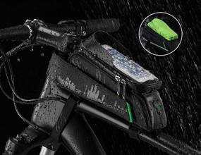 img 2 attached to 🚲 Waterproof Bike Phone Mount Bag by ROCKBROS for iPhone 11 XS Max XR - 6.5" Cell Phone Holder Case for Bicycle