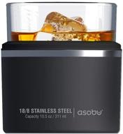 🥃 premium asobu insulated whiskey glass with sleek black stainless steel sleeve logo