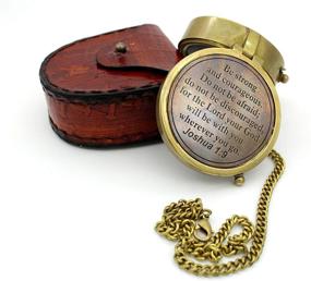 img 4 attached to 🧭 Be Strong and Courageous Engraved Compass - Joshua 1:9 Scripture Engraved Gifts for Confirmation, Baptism, Missionary, Birthdays, and More by 5MOONSUN5