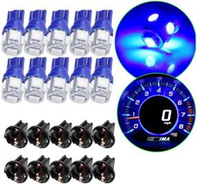 img 4 attached to cciyu T10 Blue LED Bulb (Pack of 10) for Instrument Panel Cluster Dash Lights with Twist Lock Socket - PC194 5-5050-SMD