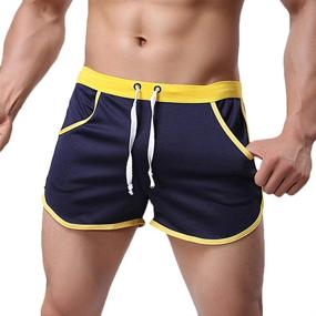 img 1 attached to Rexcyril Men's Running Workout Gym Shorts for Bodybuilding, Athletics and Casual Sports