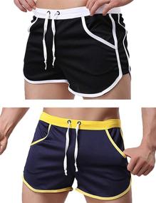 img 4 attached to Rexcyril Men's Running Workout Gym Shorts for Bodybuilding, Athletics and Casual Sports