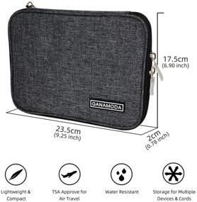 img 3 attached to 🔌 Efficient Small Electronic Organizer Travel Cable Bag - Ganamoda Portable Tech Accessories Case for Phone, Cord, Charger, Hard Drives, Gadgets - Dark Gray