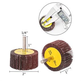 img 1 attached to 🛠️ SCOTTCHEN 2-Inch x 1-Inch x 1/4-Inch Aluminum Oxide Flap Wheel Sander, Grit Sizes: 40, 60, 80, 120 - Pack of 5