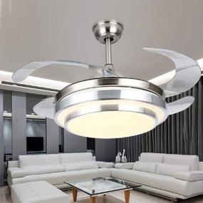 img 2 attached to Enhance Your Space with Lighting Groups 36 Inch Invisible Ceiling Fan - Remote Controlled, Reversible Blades, Modern Design, and Mute Operation for a Stylish and Comfortable Atmosphere (36 Inch, Chrome-02)