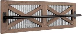 img 4 attached to 🚪 Rustic Wood Farmhouse Industrial Towel Rack with Barn Door Panel - Autumn Alley Wall Mounted Holder for Bathroom, Kitchen, Garage – Matte Black Bar Rod, Galvanized Metal