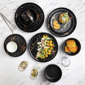 img 3 attached to 🍽 Stone Lain Elegant Dinnerware Set