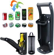 🌱 eco-friendly can crusher 16oz, aluminum can crushers with bottle opener - wall mounted soda beer smasher recycling tool (16 oz, black) logo