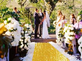 img 3 attached to 🎉 Gold Sequin Aisle Runner for Wedding - 4ft x 20ft Long Runner Rug for Wedding Ceremony, Door, or Hallway