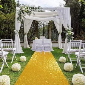 img 2 attached to 🎉 Золотой бегунок с пайетками для свадьбы - бегунок длиной 4 фута на 20 футов для свадебной церемонии, двери или коридора.