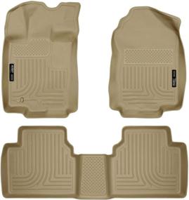 img 4 attached to 🚘 Husky Liners 98363: Weatherbeater Front & 2nd Seat Floor Mats, Tan - Perfect Fit for 2006 Lincoln Zephyr, 2010-12 Ford Fusion, 2010-12 Lincoln MKZ, and 2010-11 Mercury Milan - Front Wheel Drive