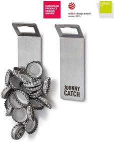 img 3 attached to Höfats - Johnny Catch Magnet Beer Bottle Opener - Holds up to 20 Bottle Caps - Wall Mounted with Magnetic Cap Catcher - Stainless Steel Bottle Opener - Ideal Gift for Fridge, Wall, Bar, Outdoor Grill