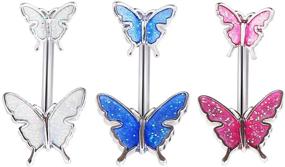 img 4 attached to Butterfly Pattern Stainless Piercing Jewelry