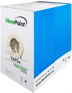 🔌 navepoint кабель ethernet cat5e cca 1000 футов белого цвета, жесткий, 24awg, 4 пары utp, неэкранированный скрученная пара. логотип