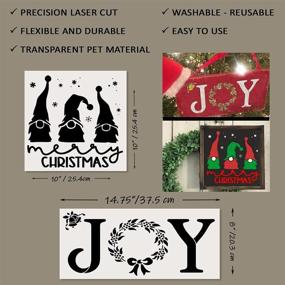 img 3 attached to 🎅 Complete Christmas Stencil Set for Wood Signs, Canvas, Windows, Cookies, Art & Crafts - Includes Large Reusable Stencils for Believe, Snowflakes & Joy