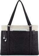 wxnow women's canvas laptop tote bag handbag purse shoulder bag logo