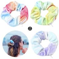 🎀 zoeast(tm) premium velvet scrunchie: hidden zipper & secret pocket for hair, money, and keys (3pcs multicolour) logo