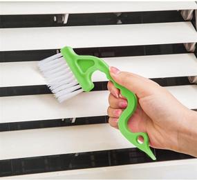 img 1 attached to 🧹 YuCool Window Blind Duster: 2-in-1 Cleaning Brush for Windows, Sliding Doors, and Track, Hand-held Groove Gap, Perfect for Car Vents, Tile Lines, and More! (2PCS, Random Colors)