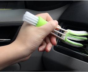 img 2 attached to 🧹 YuCool Window Blind Duster: 2-in-1 Cleaning Brush for Windows, Sliding Doors, and Track, Hand-held Groove Gap, Perfect for Car Vents, Tile Lines, and More! (2PCS, Random Colors)