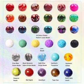 img 3 attached to 📿 Vibrant Acrylic Patterns Round Loose Beads for Jewelry Making Kit: FEEIN 18 Colors Chakra Beads Lava Beads Jewelry Making Supplies for DIY Bracelet Earring and Necklace Projects - Perfect for Adults