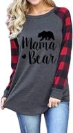 👚 plaid graphic printed raglan women's long sleeve pullover tunic tops for casual wear logo