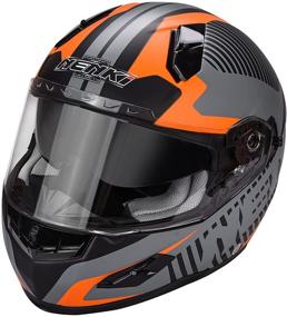 img 4 attached to 🏍️ NENKI Helmets NK-856 DOT Approved Full Face Motorcycle Street Bike Racing Helmets with Built-In Inner Sun Shield