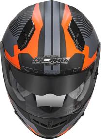 img 3 attached to 🏍️ NENKI Helmets NK-856 DOT Approved Full Face Motorcycle Street Bike Racing Helmets with Built-In Inner Sun Shield