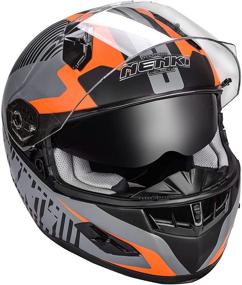 img 2 attached to 🏍️ NENKI Helmets NK-856 DOT Approved Full Face Motorcycle Street Bike Racing Helmets with Built-In Inner Sun Shield