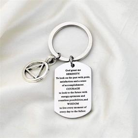 img 2 attached to New Beginnings Recovery Jewelry Dog Tag Keychain - Serenity Prayer & Sobriety Gift for WSNANG, God Grant Me Serenity