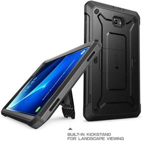 img 1 attached to 🦄 SUPCASE Unicorn Beetle PRO Series Case for Samsung Galaxy Tab A 10.1 inch (2016), with Built-in Screen Protector - Compatible with SM-T580/T585 (No Pen Version), Black