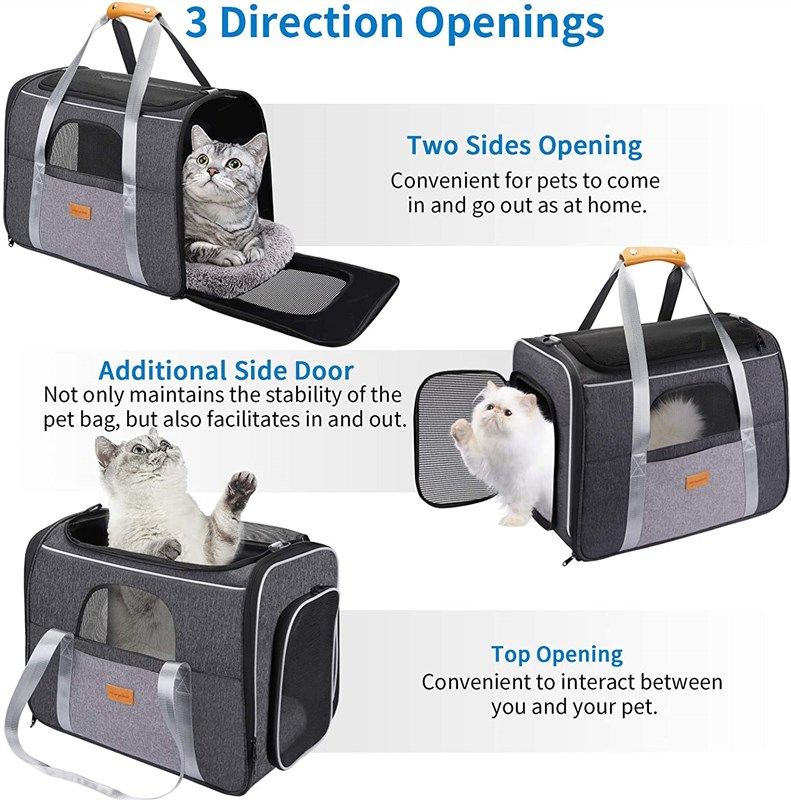 Morpilot Pet Travel Carrier Bag, Soft-Sided Dog Carrier Cat Carrier Pet  Carrier (18 x 12.5 x 14 Inches), for Large Cats and Medium Puppies,  W/Locking