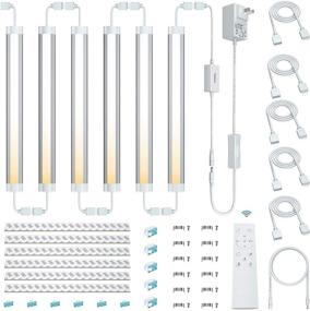 img 1 attached to 🔆 LAMPAOUS LED Smart Under Cabinet Lighting Kit - Remote Control, Dimmable Night Light with Adjustable Color Temperature - Ideal for Kitchen, Workbench, Pantry, Hutch, Step, Hallway, Shelf (6 Bars)