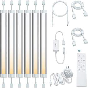 img 4 attached to 🔆 LAMPAOUS LED Smart Under Cabinet Lighting Kit - Remote Control, Dimmable Night Light with Adjustable Color Temperature - Ideal for Kitchen, Workbench, Pantry, Hutch, Step, Hallway, Shelf (6 Bars)