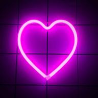 💖 heart neon sign lights for wall decor, usb/battery operated decorative pink heart neon sign, led night light for valentines day decoration, bedroom, living room, girls room (pink) логотип