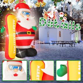 img 2 attached to Rocinha 7FT Christmas Inflatable Santa Claus with &#34;Merry Christmas&#34; Ski, Lighted 🎅 Blow Up Indoor/Outdoor Xmas Decoration - Ideal for Yard, Lawn, Garden, Party, Holiday Décor