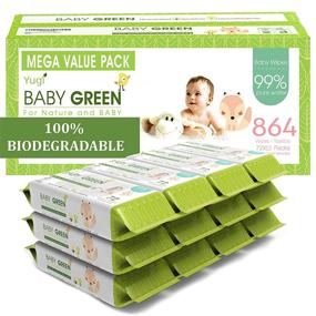 img 4 attached to 🌿 Baby Green Wipes Unscented Compostable Biodegradable and Organic – Value Pack (12 Packs of 72) 864 for Sensitive Skin: Gentle and Eco-Friendly Baby Wipes for Delicate Skin