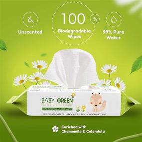 img 3 attached to 🌿 Baby Green Wipes Unscented Compostable Biodegradable and Organic – Value Pack (12 Packs of 72) 864 for Sensitive Skin: Gentle and Eco-Friendly Baby Wipes for Delicate Skin