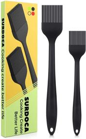 img 4 attached to Silicone Pastry Basting Brush Combo - 2 Pack, 10-inch and 8-inch Heat Resistant Brushes for Cooking, Baking, and Food Prep, BPA Free Kitchen Brushes for Sauces, Butters, Oils, with Stainless Steel Core, Great for Barbecue BBQ Grilling