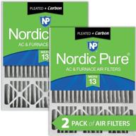 🌬️ nordic pure 20x25x5 merv 13 pleated plus carbon honeywell replacement ac furnace air filters 2 pack - superior filtration for optimal indoor air quality logo