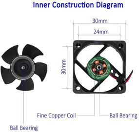 img 2 attached to 🌬️ 2 Packs of 30mm x 30mm x 10mm 3010 12V 0.15A Ball Bearing Brushless DC Cooling Fan with 2 Pins - AB3010H12 UL TUV Certified