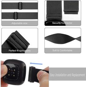 img 1 attached to 🕘 ShuYo 10 Pack of Soft Pattern Nylon Watch Bands for Fitbit Sense & Versa 3 - Compatible Replacement Bands for Men and Women