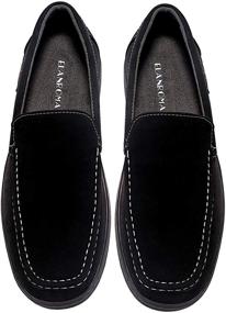 img 3 attached to Classy and Comfortable: ELANROMAN Leather Loafers for Men - Premium Moccasin Style Shoes