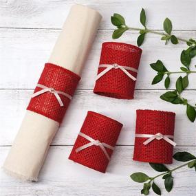 img 1 attached to 🎁 CT CRAFT LLC Burlap Wired Ribbon: Versatile Home Decor, Gift Wrapping & DIY Crafts - Red, 2.5 Inch X 5 Yards X 1 Roll