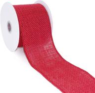 🎁 ct craft llc burlap wired ribbon: versatile home decor, gift wrapping & diy crafts - red, 2.5 inch x 5 yards x 1 roll logo