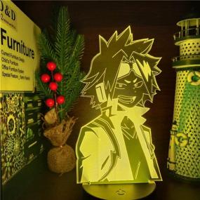 img 4 attached to 🌟 3D Denki Kaminari Night Light: Anime Illusion Lamp for Hero Academia Fans - Remote Control Included