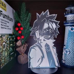 img 3 attached to 🌟 3D Denki Kaminari Night Light: Anime Illusion Lamp for Hero Academia Fans - Remote Control Included