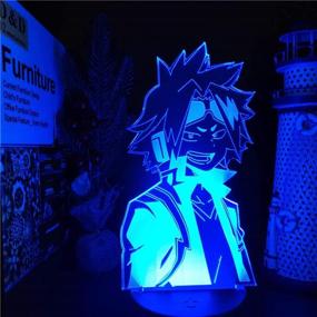 img 1 attached to 🌟 3D Denki Kaminari Night Light: Anime Illusion Lamp for Hero Academia Fans - Remote Control Included