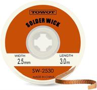 🔧 towot solder wick: efficient desoldering wick for disassembling electrical components, no-clean solder wick braid (width: 0.10'' length: 9.8') logo